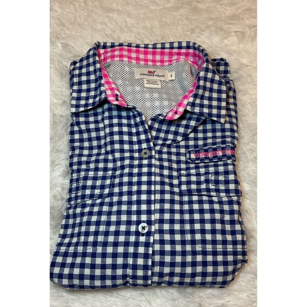 Vineyard Vines Women's 4 Longsleeve Button Down Seersucker Vented Shirt